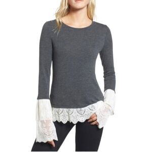 Bailey 44 Fairy Godmother Top Shirt Women's Size XS Lace Trim Viscose Wool Blend